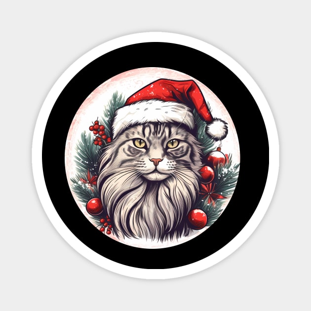 Maine Coon Cat Xmas, Love Cats Magnet by logiamerch